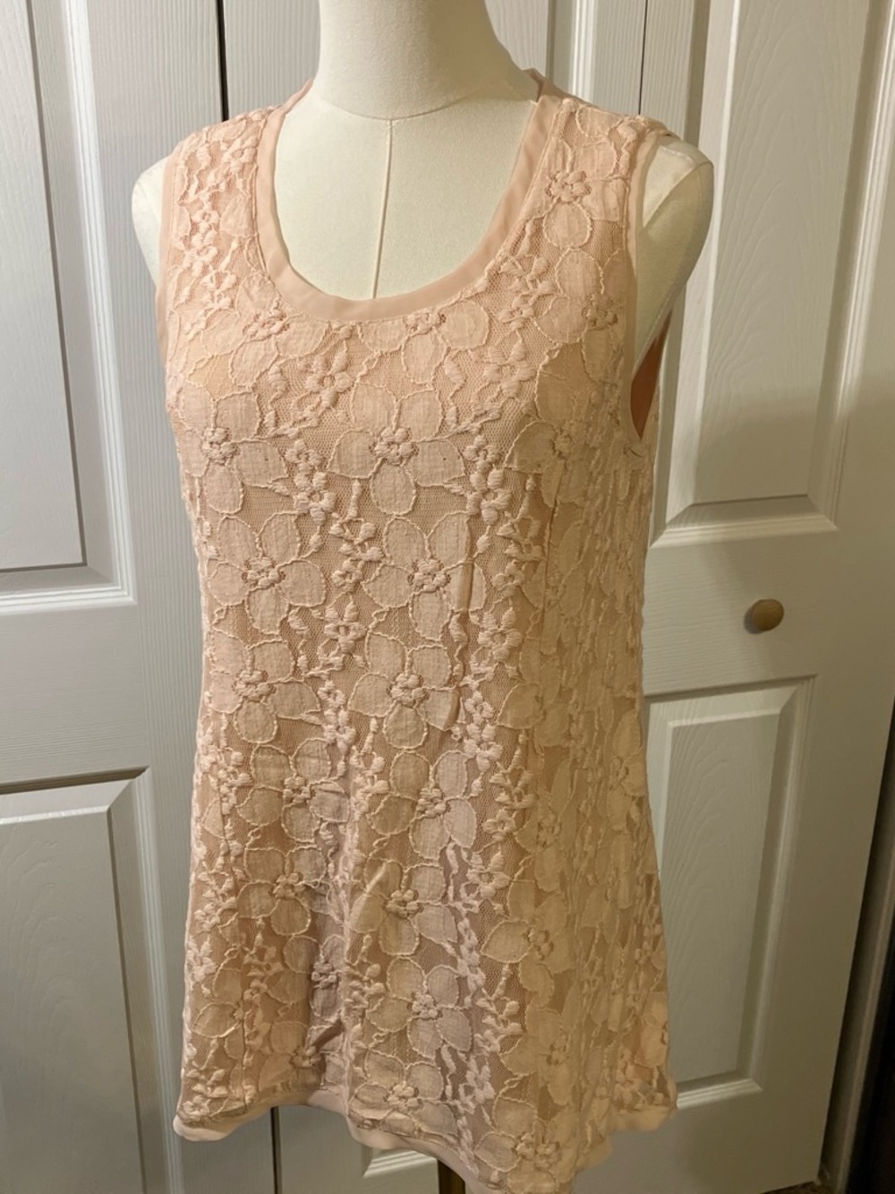 Style & Co. Lace Trim Tank Top - Light Pink